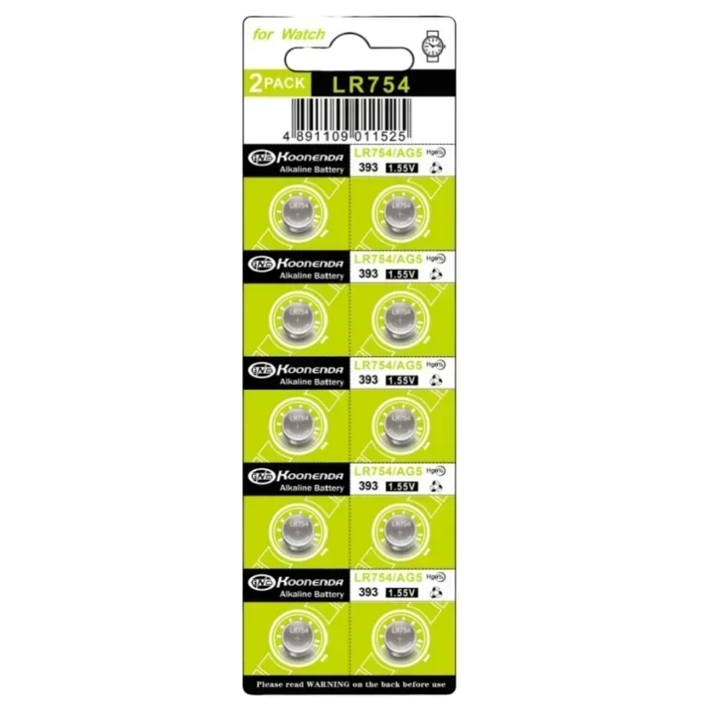 (2-100PCS)AG5/LR754/SR754 1.5V Alkaline Button Cell Battery for Watch, Toy, Clock, Keychain - Long Lasting