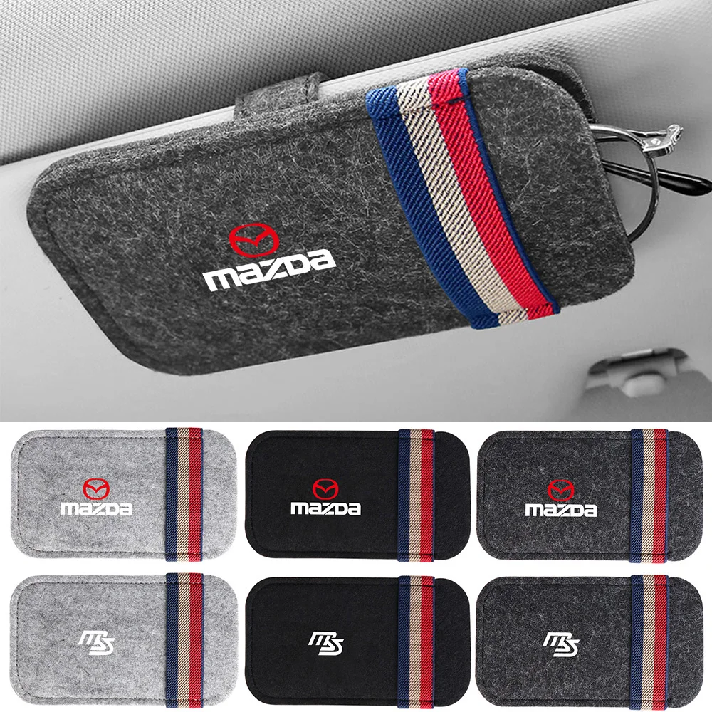 Car Sun Visor Sunglasses Case Glasses Clip Card Ticket Storage Mount for Mazda MS 2 3 5 6 7 323 626 RX7 RX8 MX3 MX5 Axela Atenza