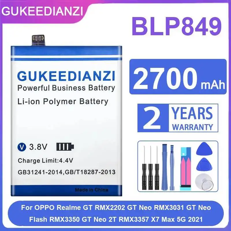

Аккумулятор для мобильного телефона BLP849 2700 мАч для Oppo Realme GT RMX2202, GT Neo RMX3031, GT Neo 2T RMX3350
