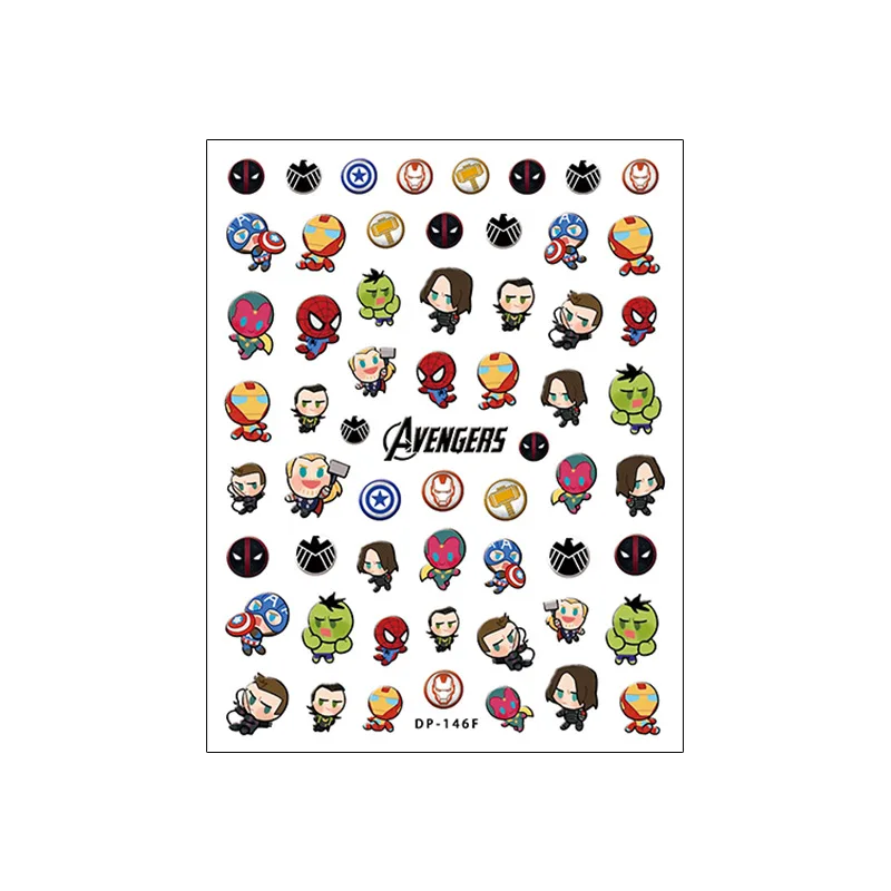 

Marvel movies Iron Man The Hulk Spider-Man Nail Sticker gift