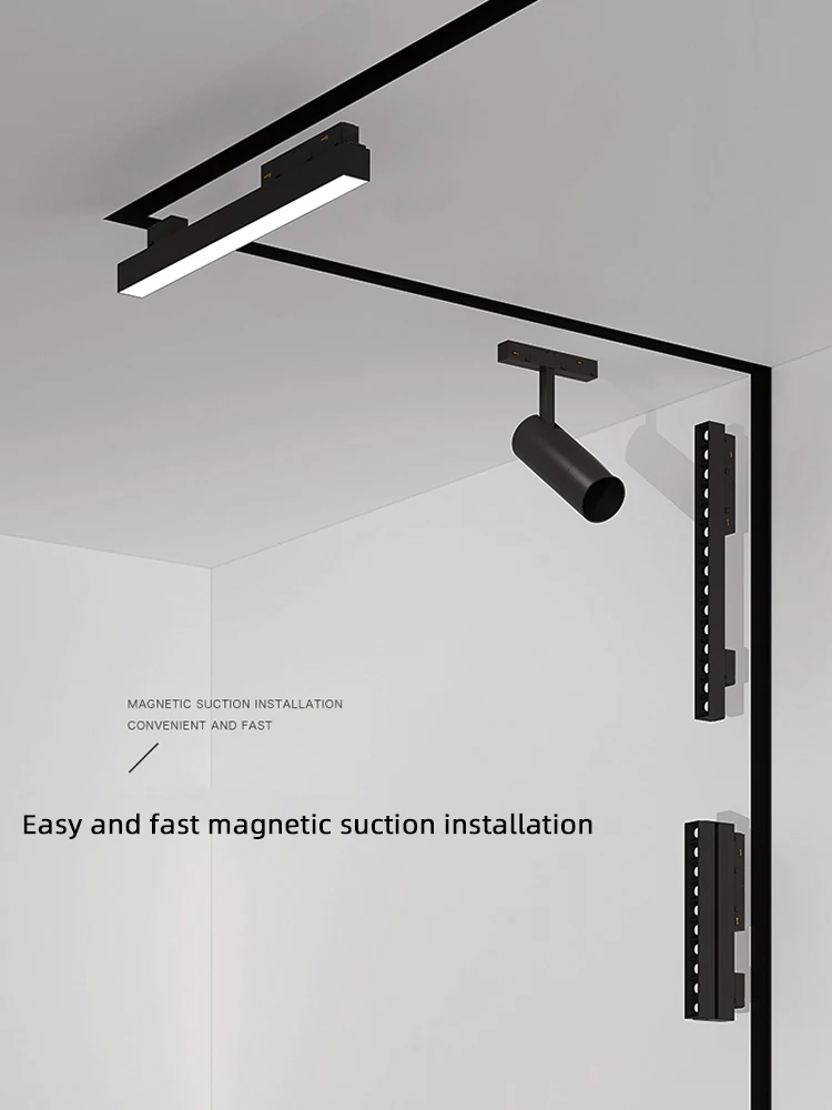 Saiyo magnetyczny reflektor szynowy wbudowana bezramowa lampa Led Rail oprawa oświetleniowa bez obramowania aluminiowe reflektory do salonu