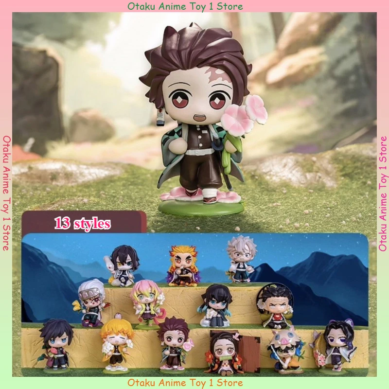 Demon Slayer Tanjirou Nezuko Zenitsu Kanroji Anime Figure Blind Box Personalized Statue Model Dolls Ornament Surprise Gift Box