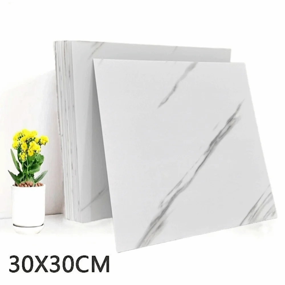 Self Adhesive Floor Tile PVC Marble Texture Vinyl Floor Tile 30X30CM Water Proof Floor Wall Sticker Bathroom Surface