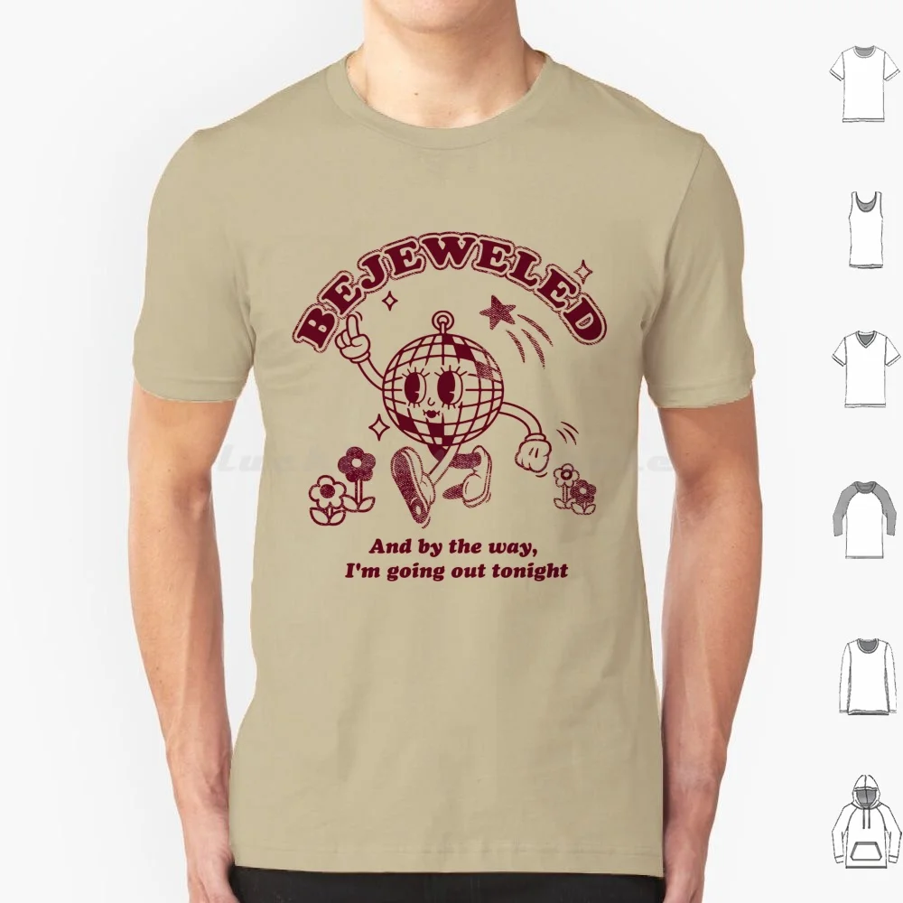 Bejeweled Mirrorball Retro Vintage 90s Y2k T Shirt Big Size 100% Cotton Bejeweled Mirrorball Lavender Haze Karma Is A Cat