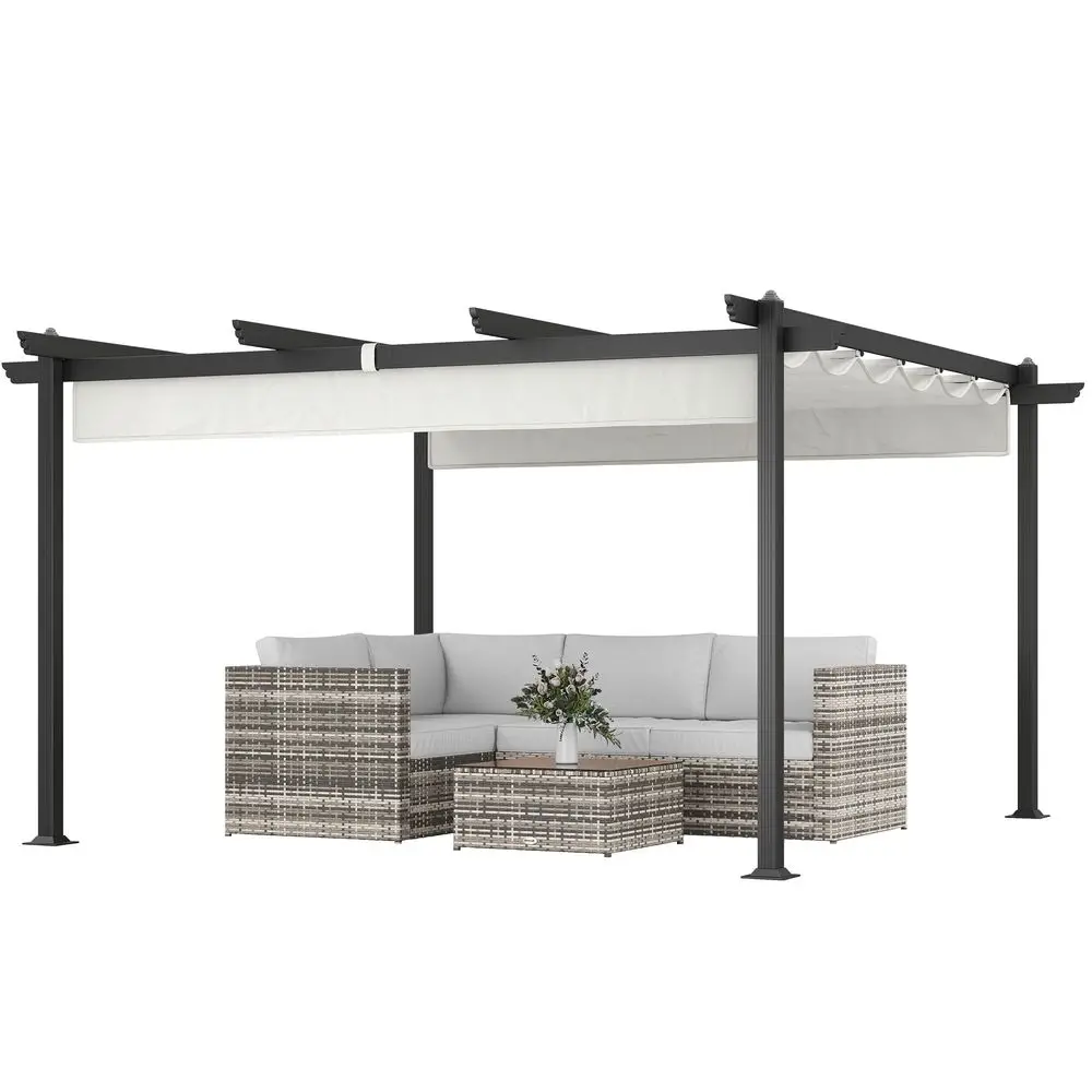 

13 x 13 Retractable Pergola Canopy with Stronger Aluminum Frame, Outdoor Pergola Sun Shade Shelter for Garden, Patio, Backyard,
