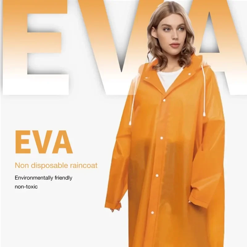 

EVA one-piece flat beam non-disposable raincoat for adults and men of the same style for outdoor travel portable thickenedponcho