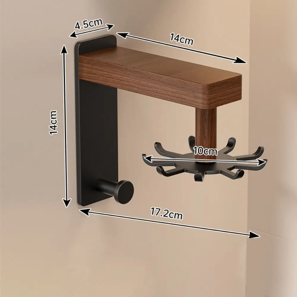 No Drilling Needed Rotating Kitchen Hook Rack 8-Claw Design Rotating Hook Multifunctional Utensil Organizer Wall-Mounted