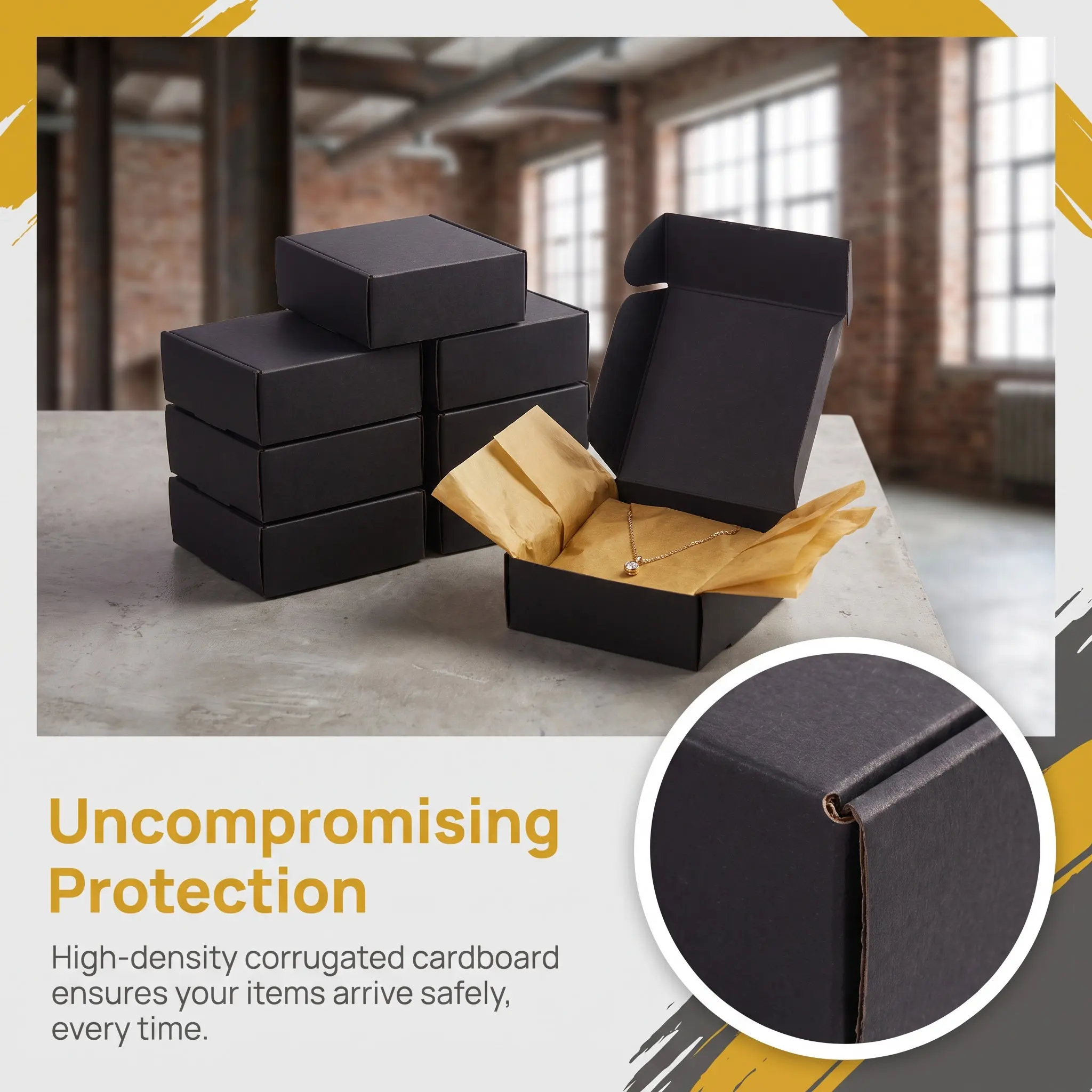 25Pcs Kraft Paper Shipping Boxes Easy Assembly No Tape Needed Strong Compression Resistant Shockproof Anti-Drop Mailing Box