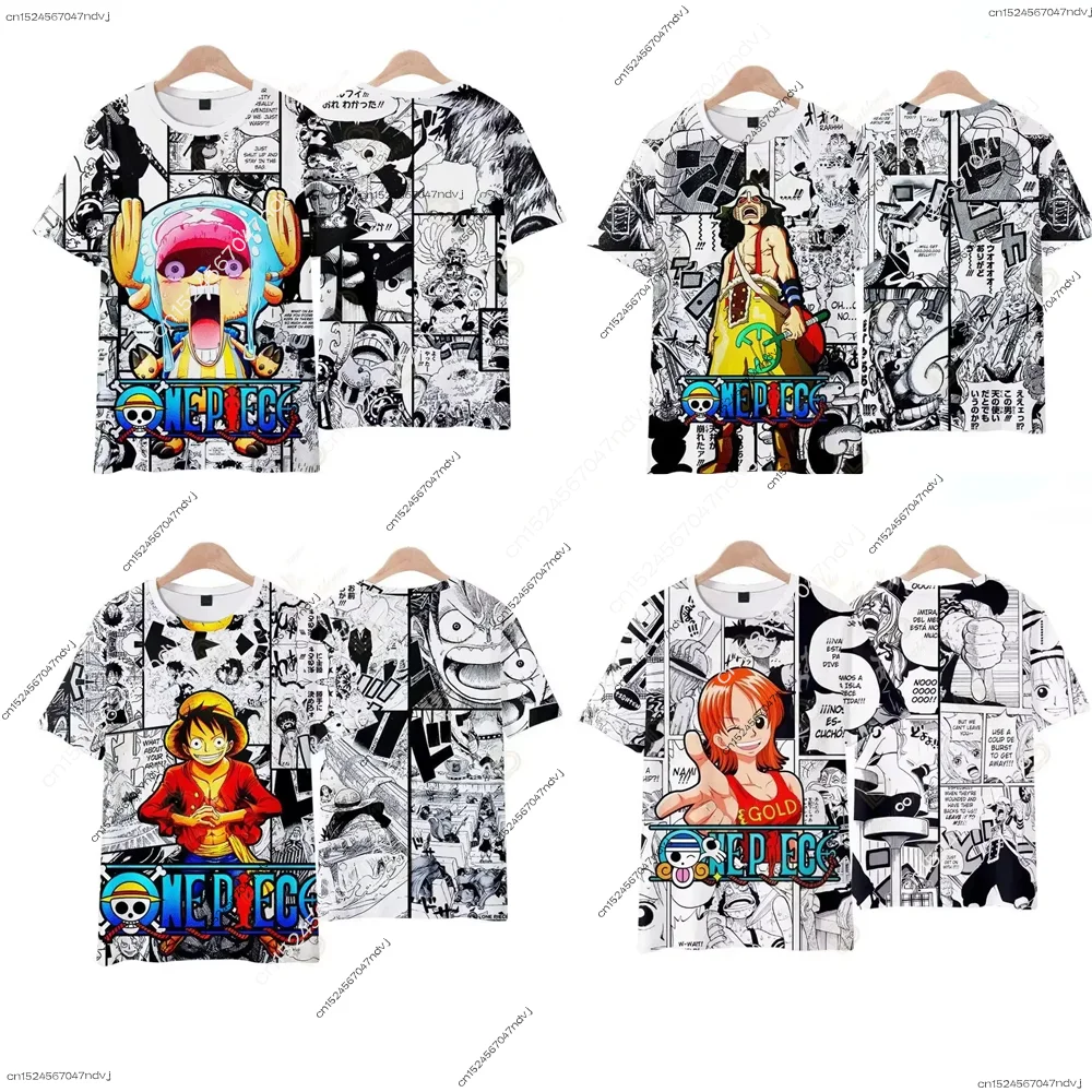 قطعة واحدة لوفي ثلاثية الأبعاد مطبوعة تيشيرت صيفي الكبار الرجال/النساء الشارع الهزلي نمط ملابس الفتيان/الفتيات مضحك الكرتون قصيرة الأكمام بلايز