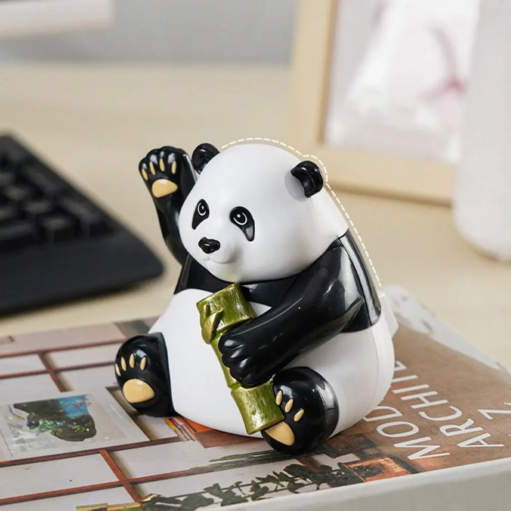 Automatic Wave Hands Panda Toys Cartoon Bamboo Simulation Panda Model Creative Handcrafts Solar Power Wave Hands Toys Kid Gifts