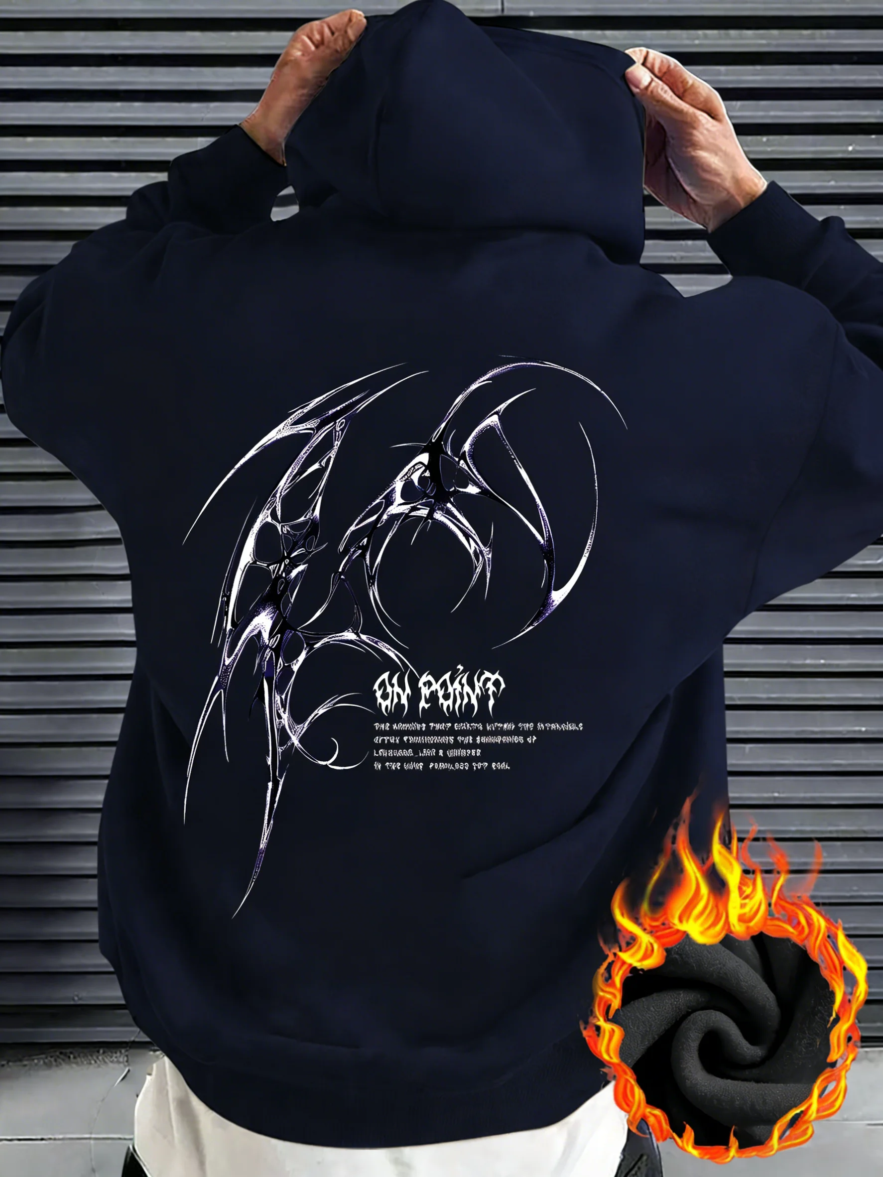 Men's Gothic Wing Pattern Hoodie