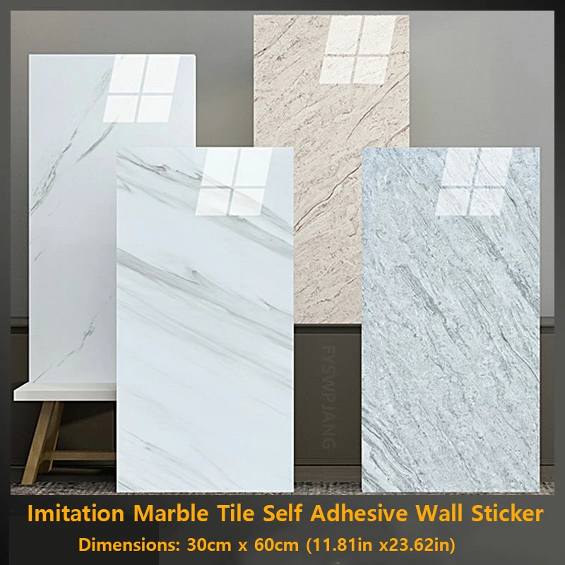 Wallpaper Self-Adhesive Wall Decoration Tile Sticker Pvc Waterproof Background Wall Wallpaper Imitation Marble Wall Sticker