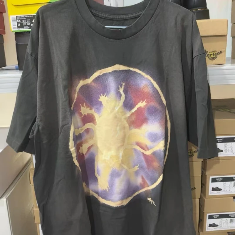 

Vinatge High Quality Cactus Jack T-shirts Cotton Letters Print Short Sleeve Casual Loose Men Women Tee Clothing Graphic T Shirts