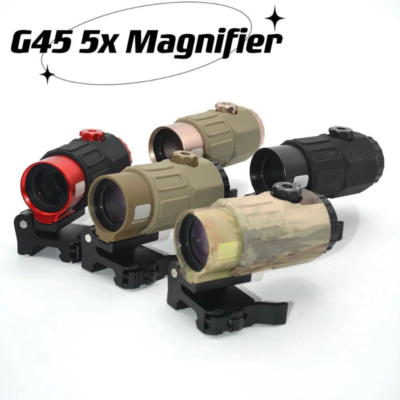 

Тактическая Лупа G45 5X для страйкбола, оптический прицел QD Mount Weaver Fit 20 мм Rail Airsoft Wargame Hunting vortex Scope