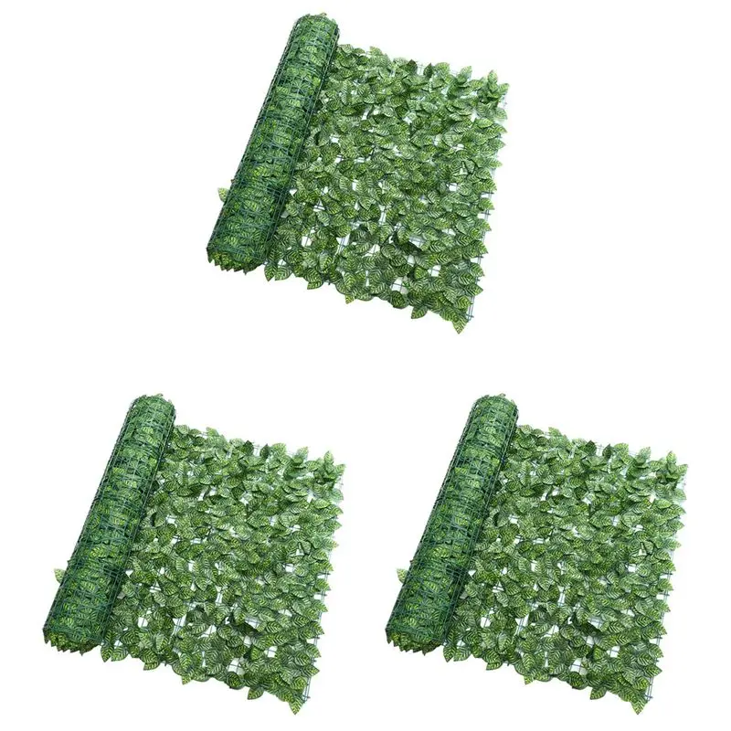 AT05-3X Artificial Plant Fence Green Leaf Fence Panels Privacy Fence Screen For Home Garden Yard Decoration Outdoor