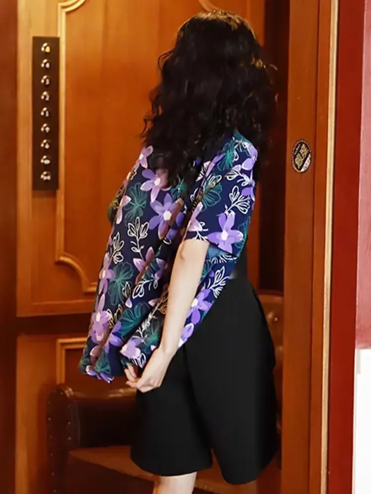 

Shirts Women Fiber Contrast Stitching Batwing Sleeve Music Festival Indie Blouse For Young Girls Unique Trendy Outfit