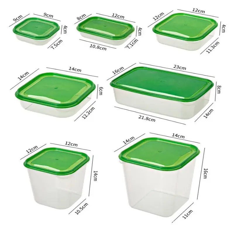 17 unids/set cocina refrigerador ingrediente embalaje frescura caja de preservación conjunto fiambrera de plástico fiambrera para microondas