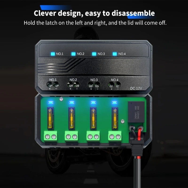 High Current 20A Automotive Panel Terminal Block With Quick Wiring Clip 12V Vehicle Electrical Protections