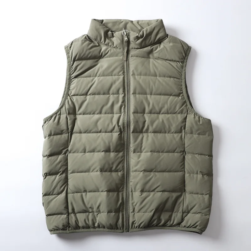 Winter Women Warm Down Waistcoat Parkas Ultra Light White Duck Down Vest Jakcet Female Stand Collar Sleeveless Short Tank Tops