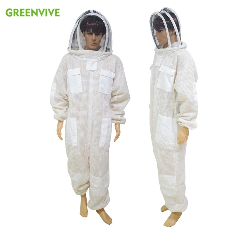 

3-layer Beekeeping Suit Breathable Ventilated Beekeeping Clothes Professional Bee Suit with Veil Hat Dress Beekeeping Clothing