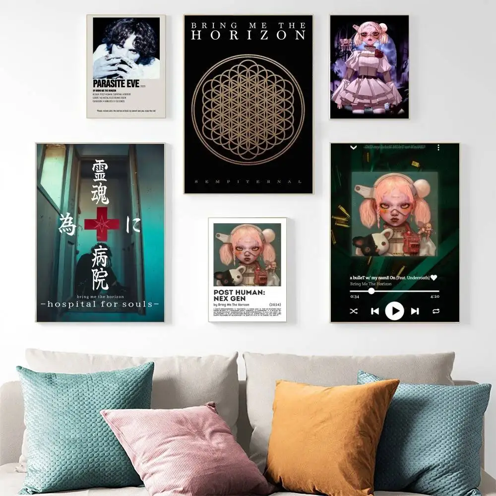 Band B-Bring Me The Horizon Poster Wall Art for Study Living Room Decor Unique Home Decoration Pictur Gift