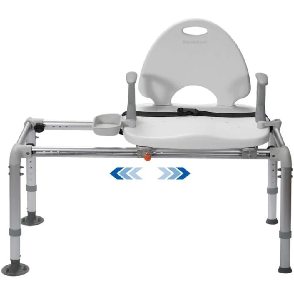 Heavy Duty Sliding Transfer Bench, Bathtub Shower Chair and Bath Safety Seat with Non-Slip Suction Cup for Elderly, Disabled and