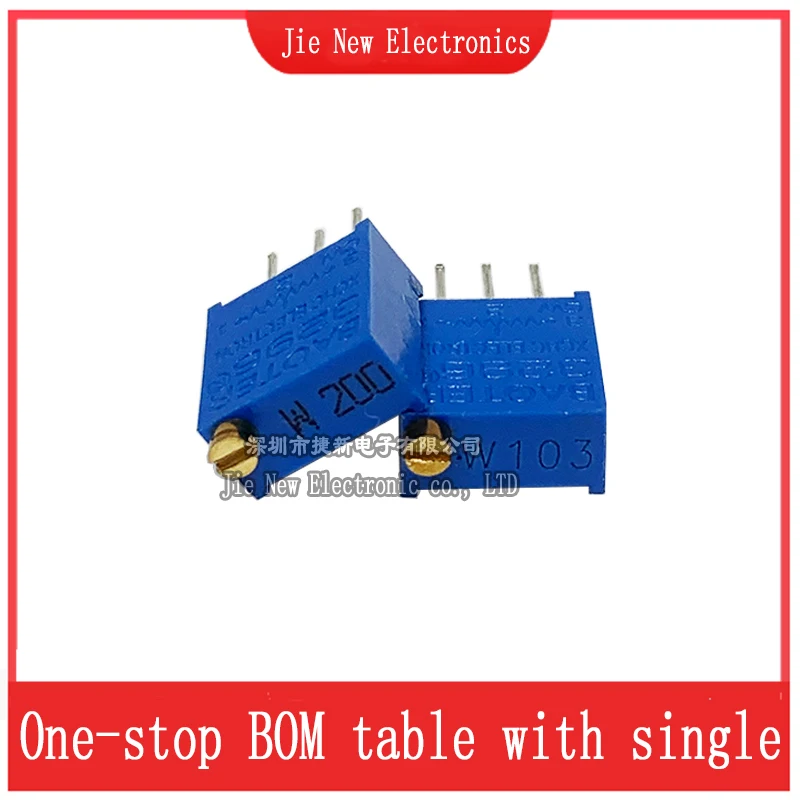 10PCS 3296W Potentiometer Precision Adjustable Resistance Multi-turn Trimming 1K 2K 5K 10K 100K 103 100R Trimmer Potentiometer