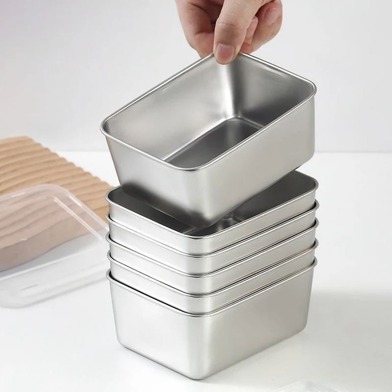 

Stainless Steel Food Storage Container with Cover Airtight Fresh-Keeping Refrigerator Storage Box Stackable Meal Prep Containers