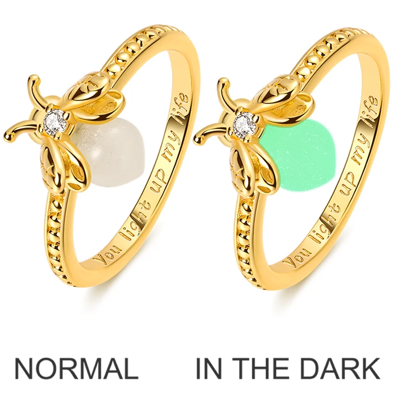 Women's 925 Silver Luminous Firefly Ring