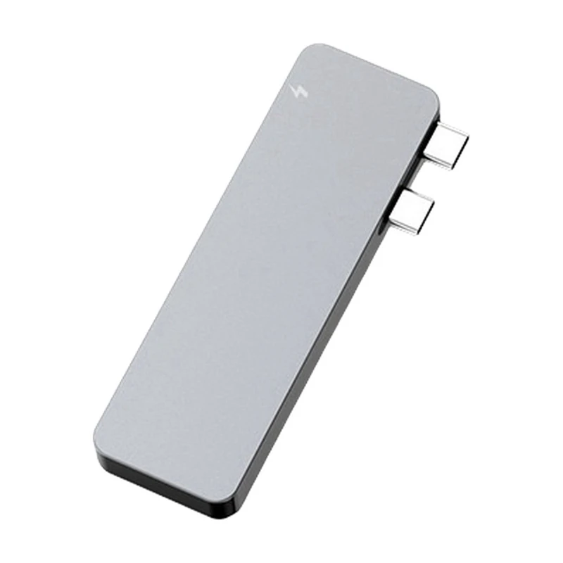 DT23 6IN1 USB C Hub to 4K Adapter for Thunderbolt 3 Type-C with PD 100W for SD TF Card Reader