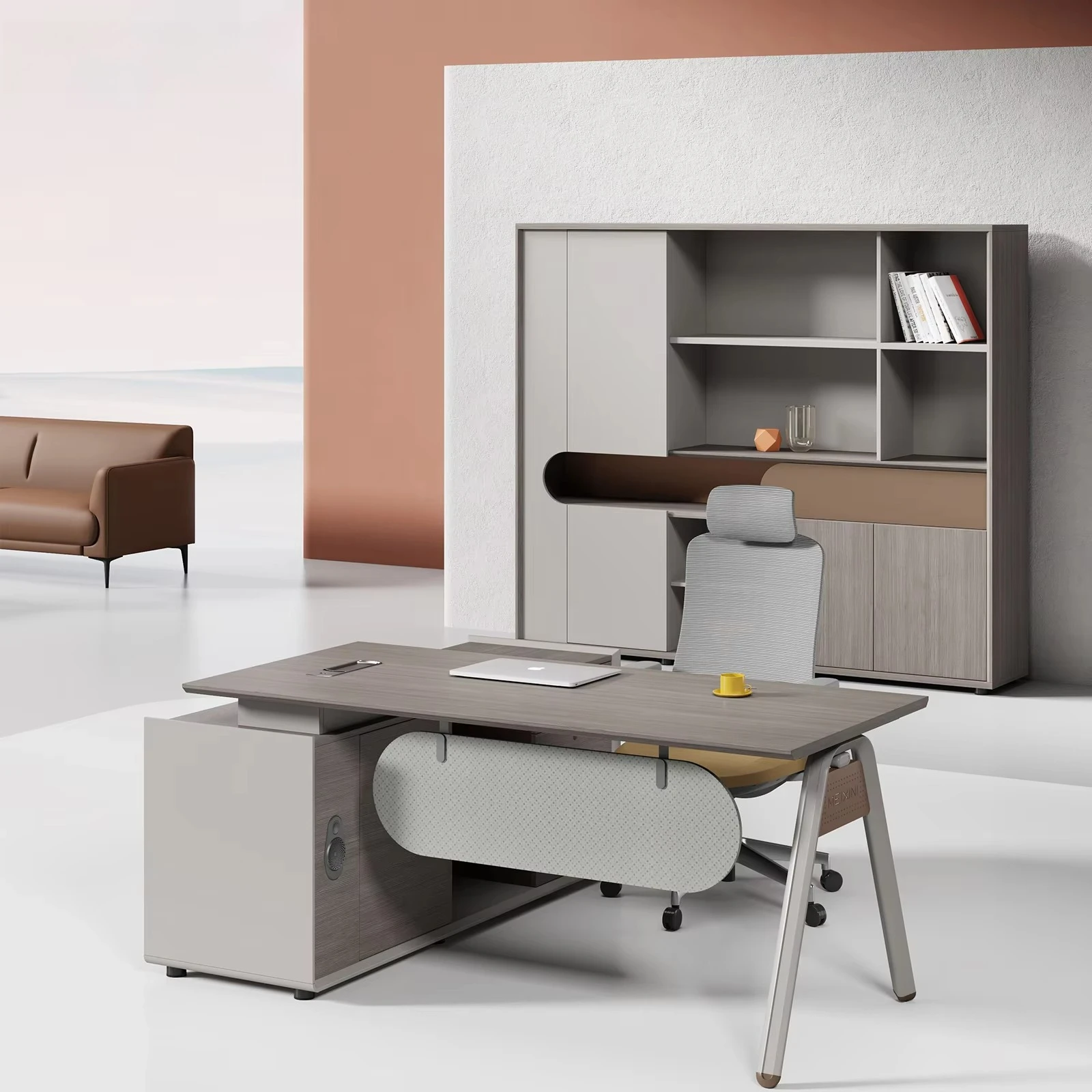 @`Furniture Modern European Style Modular Desktop Table 2/4/6 People Office Desk Workstation Partition Supporting Office Desk
