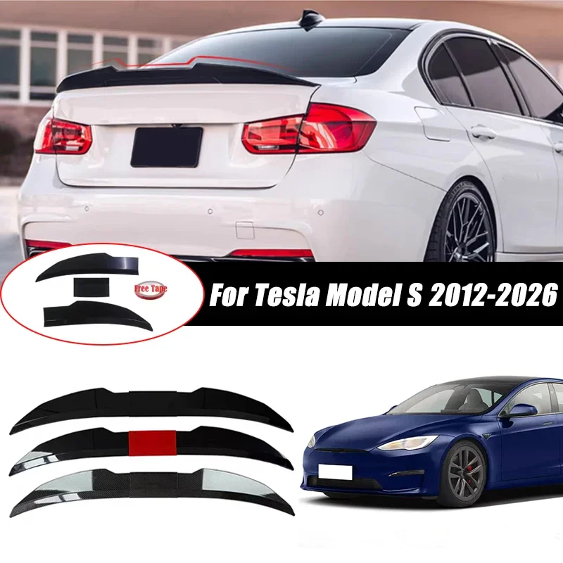 3pcs Sedan Rear Trunk Spoiler For Tesla Model S 2012-2026 Adjustable DIY Modified Trunk Spoiler Automotive Accessories