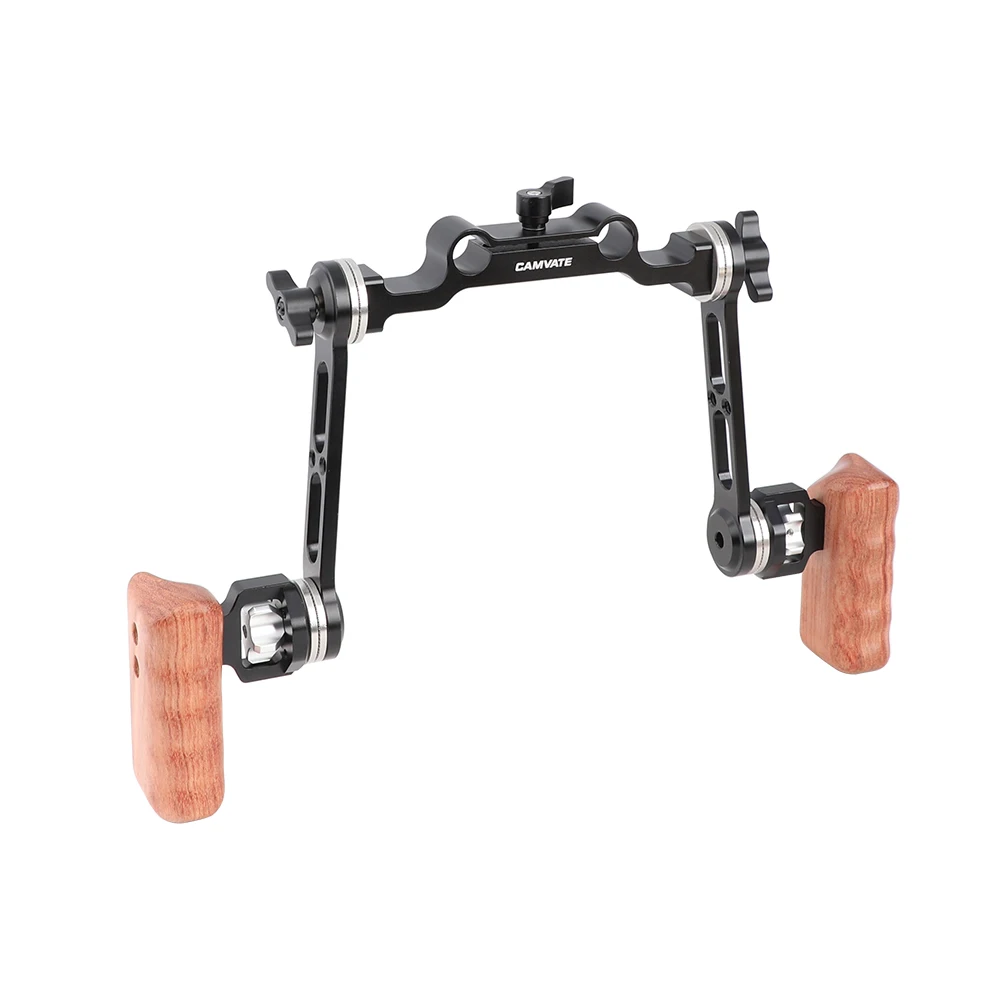 

CAMVATE ARRI Camera Wooden Handgrip Kit With 15mm Railblock & Rosette Mount For DLSR Camera Shoulder 15mm LWS Support Video Rig