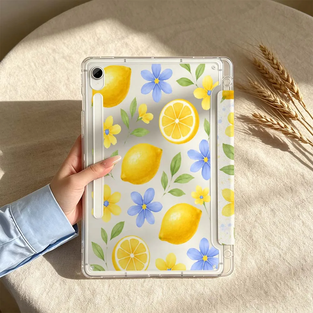 Yellow Lemon Pattern Soft For Samsung Galaxy Tab S6 S7 S8 S9 S10 A8 A9 A11 Lite FE Plus 3Y Tablet Case