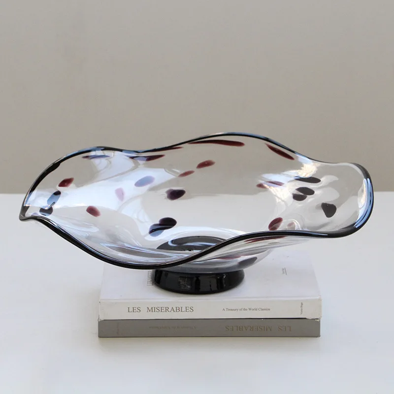 Nordic Creative Light Luxury Spotted Glazed Fruit Plate Modern Sales Department Living Room Coffee Table Restaurant