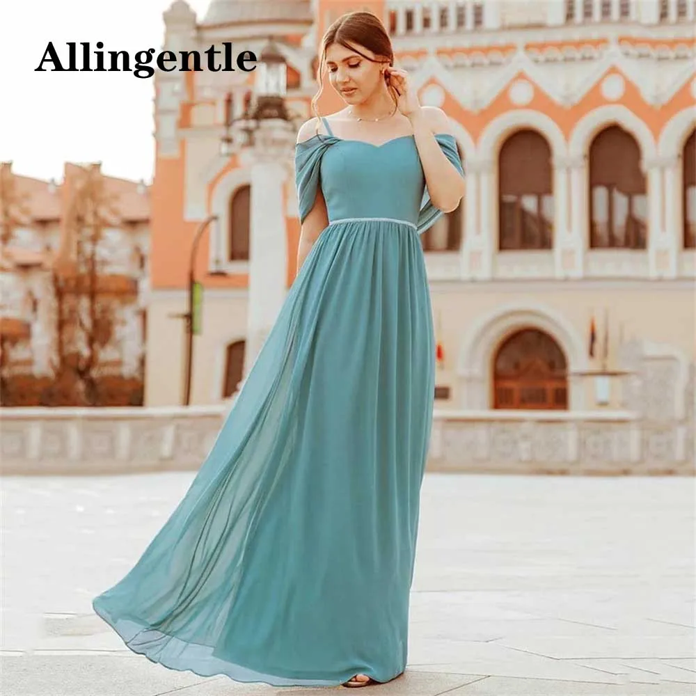 Allingentle Elegant Sweetheart Prom Dress A-Line Robes De Soirée Evening Gowns Spaghetti-Strap Elegant Vestidos De Gala Custom