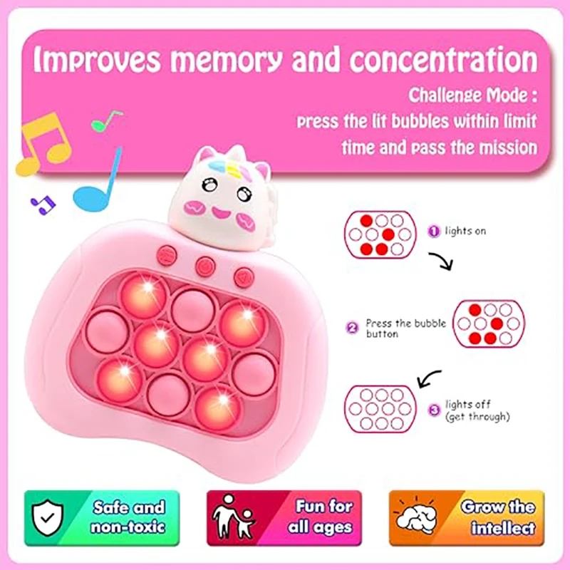 Push Game Pop Electronic Pushit Pro Super Bubble Pop Game Light Push Up Antistress Fidget Toys Kid Adult Christmas Birthday Gift