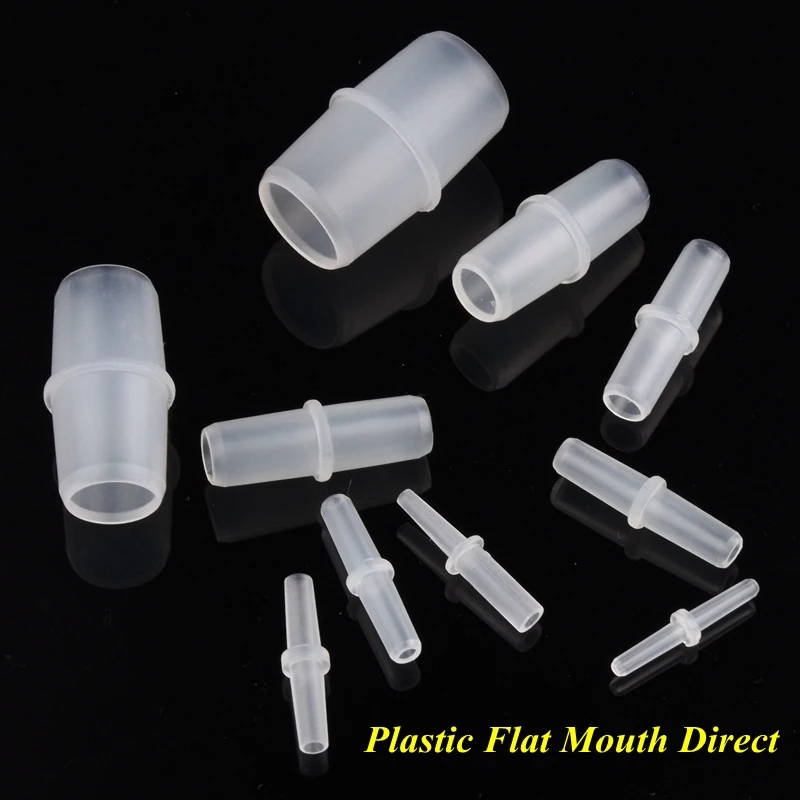 2~100Pcs Plastic Flat Mouth Direct Connector Flexible Hose Equal Diameter Two-way Joint Aquarium Tank Air Pump Tracheal Adapter