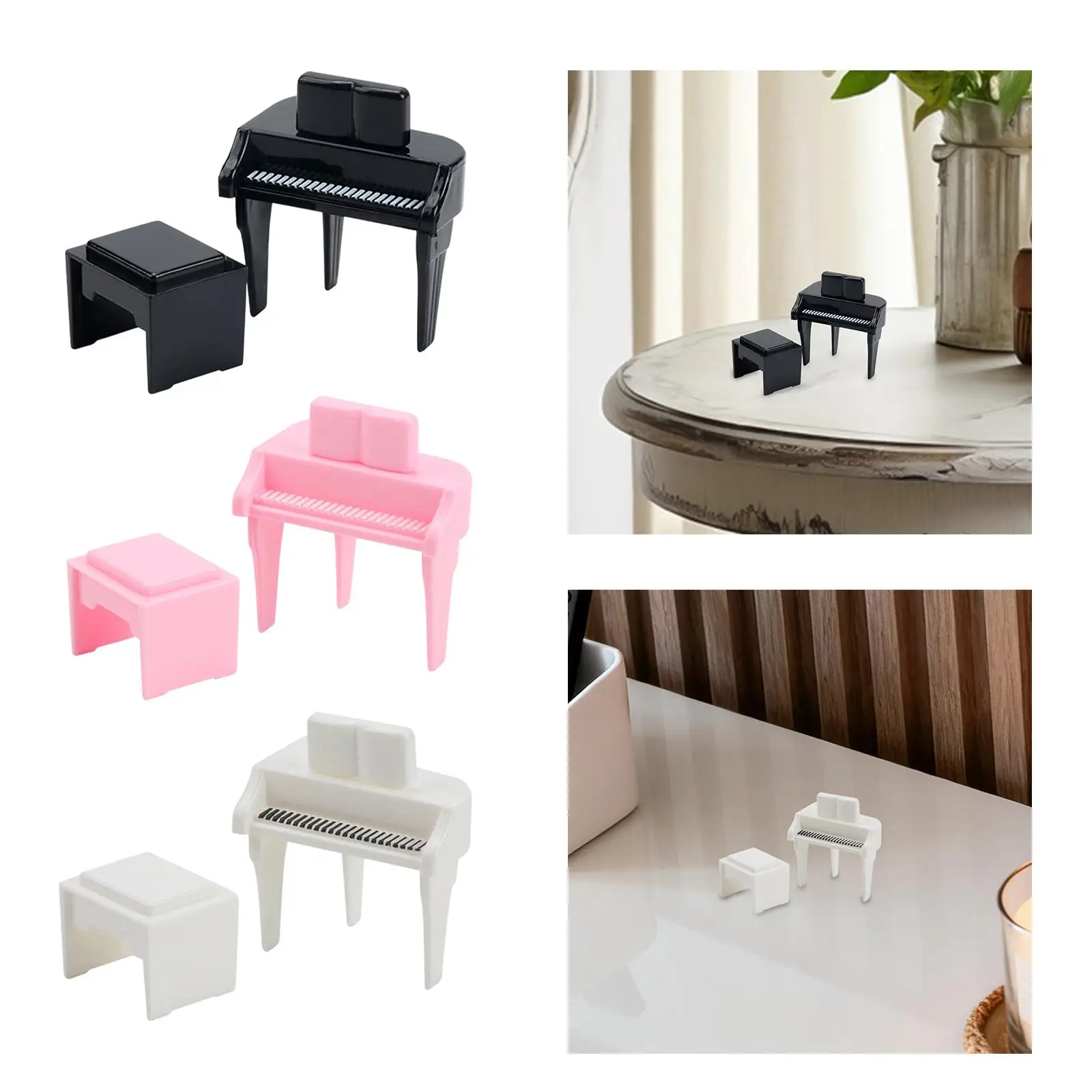 ドールハウスピアノ ドールハウス家具装飾品 ホームデコレーション 風景用品 キーボードおもちゃ ミニアップライトピアノ 楽器