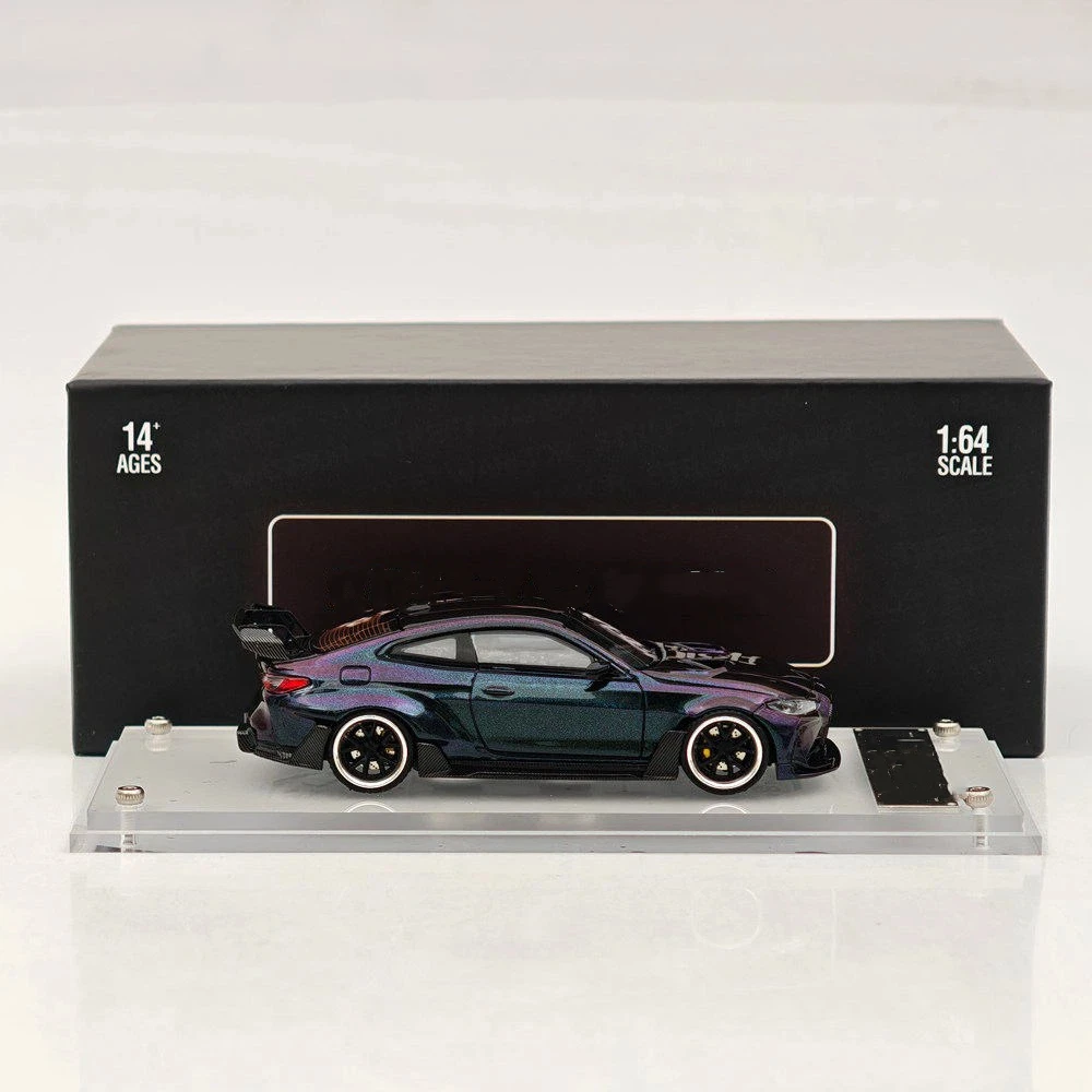 sw-1-64-toy-vehicle-models-m4-chameleon-magic-green-widebody-sports-model-diecast-metal-car-limited-collection