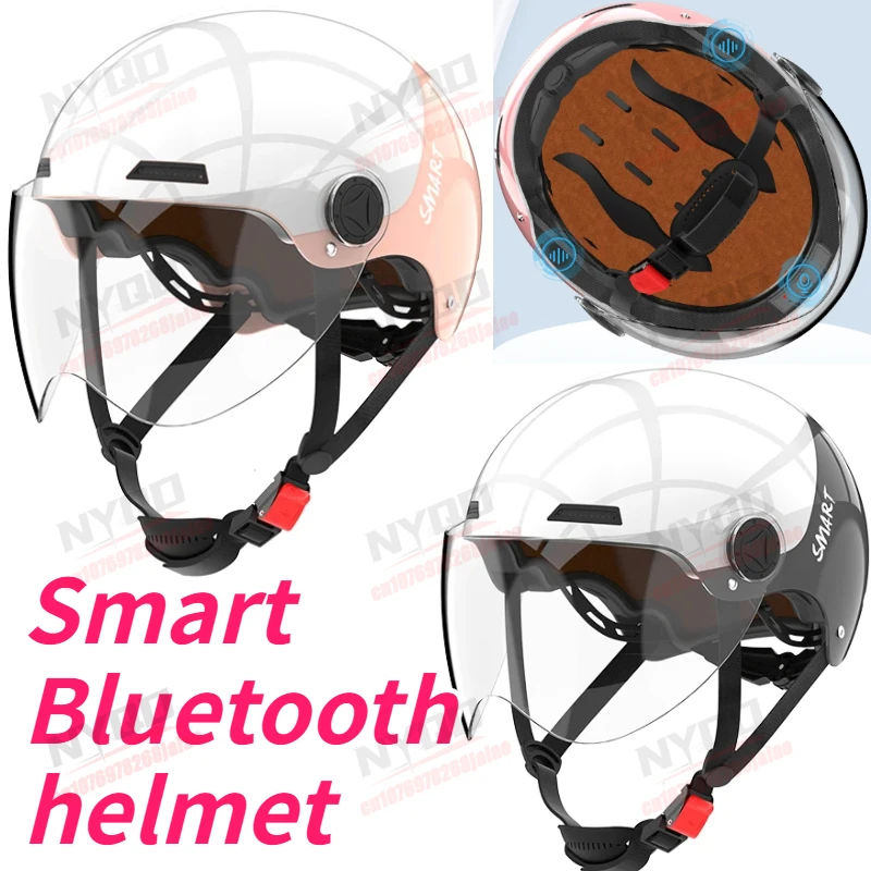 

Smart Motorcycle Helmet with Bluetooth Speaker Half Helmets Scooter Moto Helmet Casco Vespa Village Riding Capacete De Moto