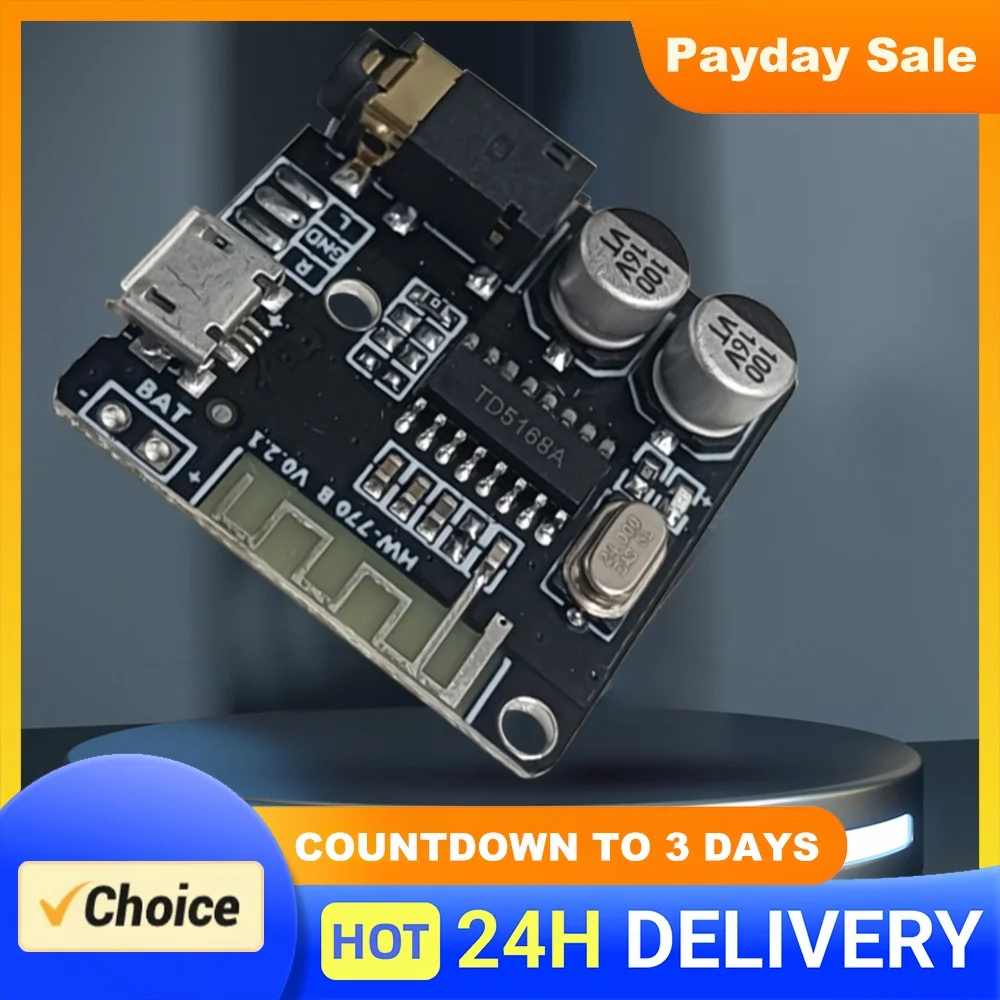 Audio Receiver Board Bluetooth-Compatible 4.1/5.0 2 Channels Wireless Stereo Music Module 3.5mm Audio Aux Micro USB 5V Powered