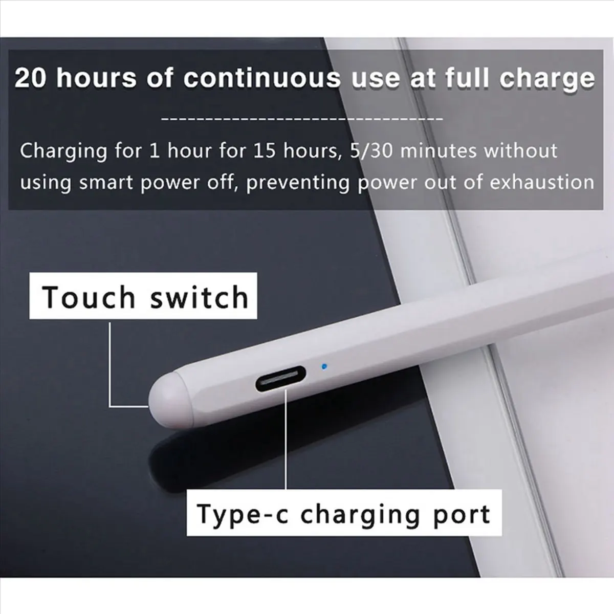 

*BAAY 2X для Apple Pencil 2, стилус для контактных ручек для iPad Pro 11 12,9 9,7 Air 3 Mini 5, активный карандаш без задержки, ручка для рисования (белый)