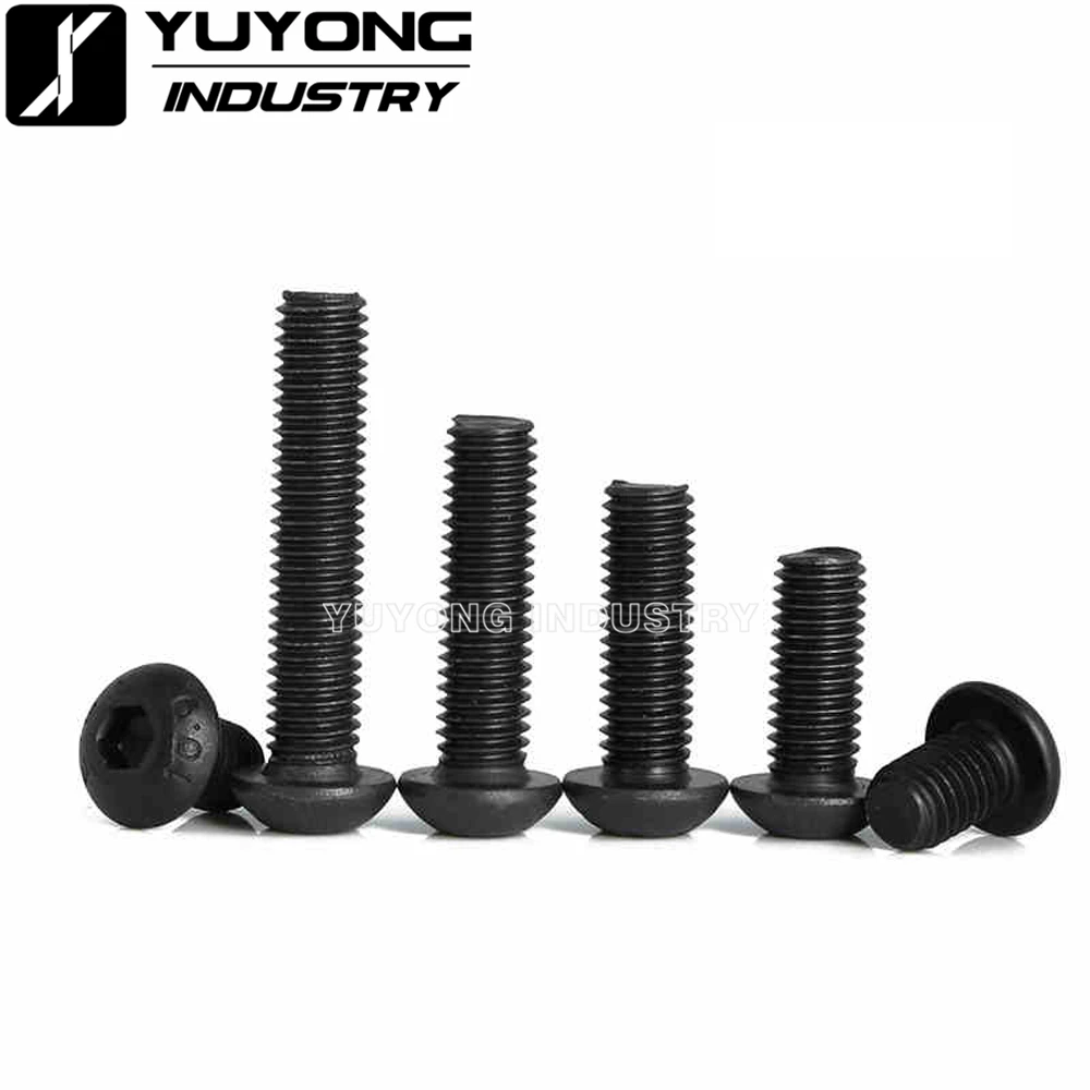 

100pcs/Lot M5x6mm/8mm/10mm/12mm/16mm/20mm/25mm/30mm/35mm/40mm Black Hexagon Hex Socket Button Head Screw