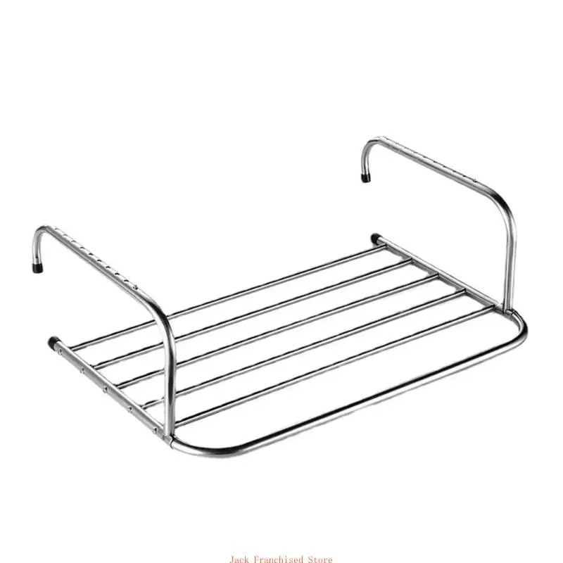 

Stainless Steel Folding Drying Rack Multifunction Storage Hangers Accessory