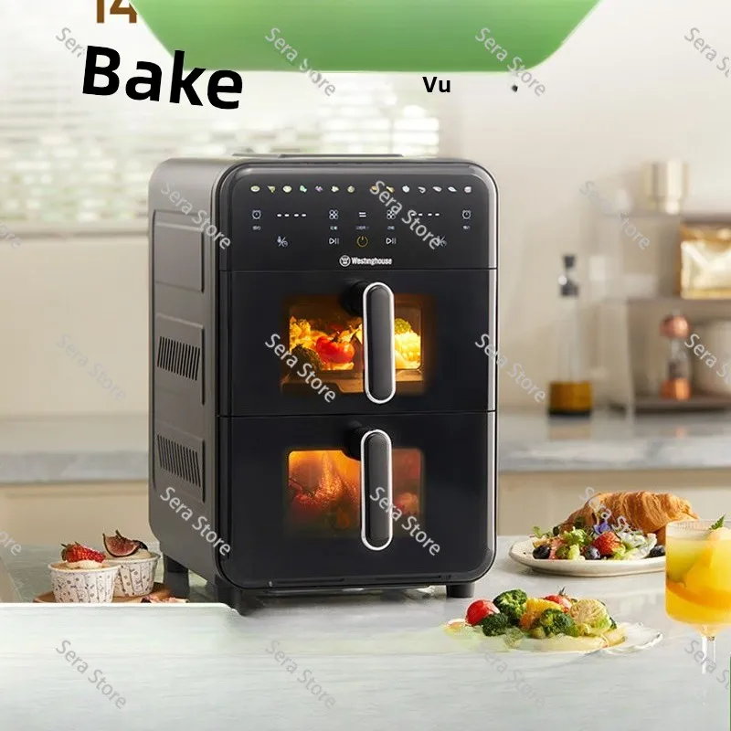 Upper and Lower Electric Oven Double Pot Air Fryer Intelligent Large Capacity