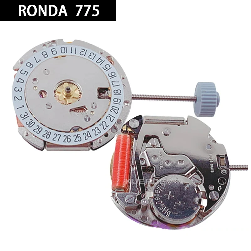 

New Swiss RONDA 775 Movement Date At 3/6 (Battery SR621SW) New Original Quartz Movement Watch Movement Accessories