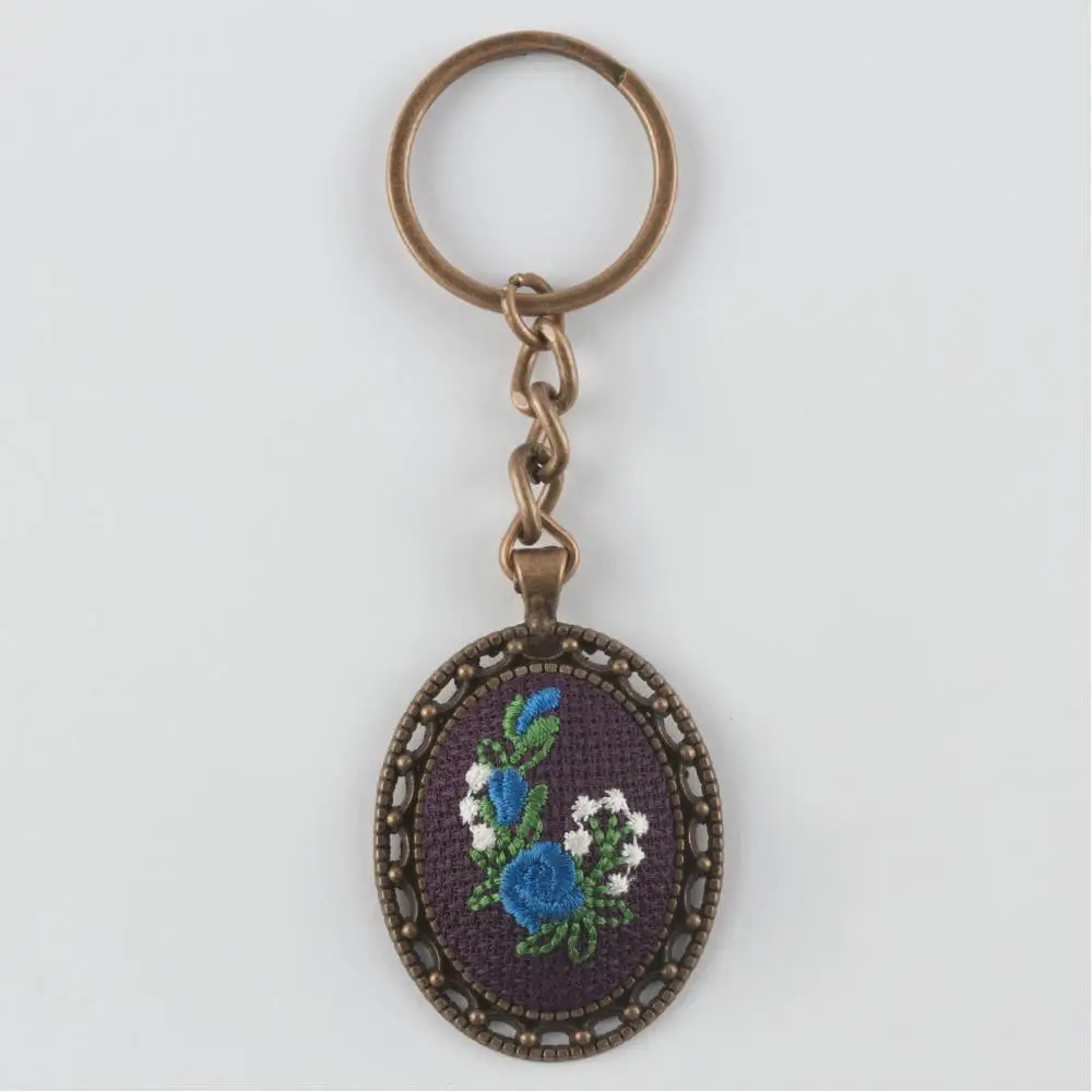 Flower Figured Cross Stitch Key Chain