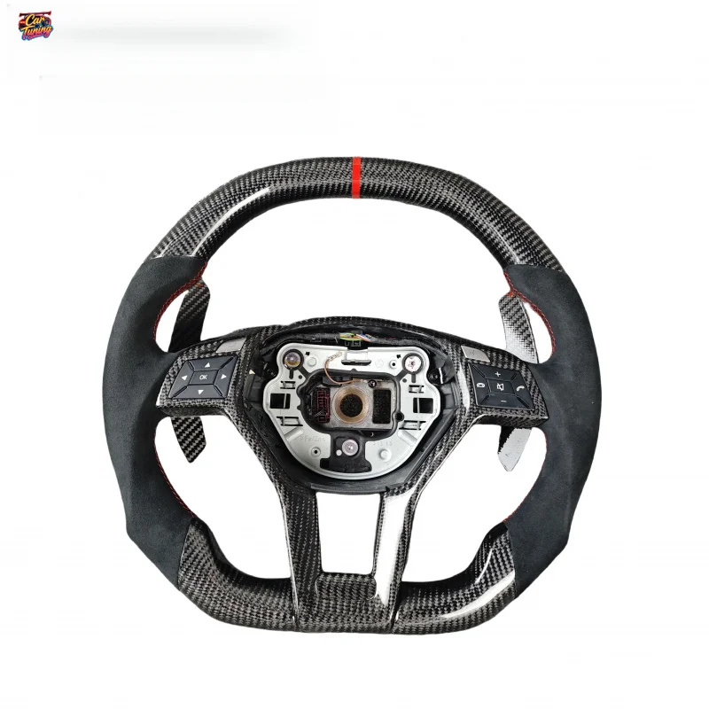 For Benz GLE GLK W204 W176 C200 C180 E300 GLB CLA35 Sport Carbon Fiber Steering Wheel Without