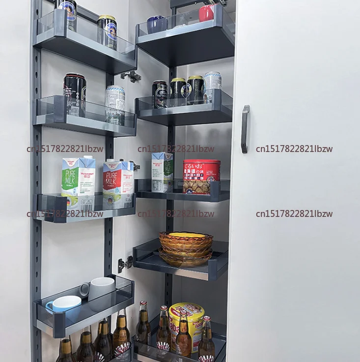 De Kitchen Cabinet Pull Basket High Cabinet Multi-layer Linked Seasoning Basket Storage Snack Cabinet High